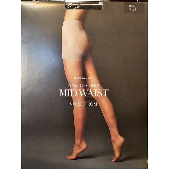 Nordstrom body sculpt Naked Sheer Mid Waist black size small pantyhose - Picture 1 of 4